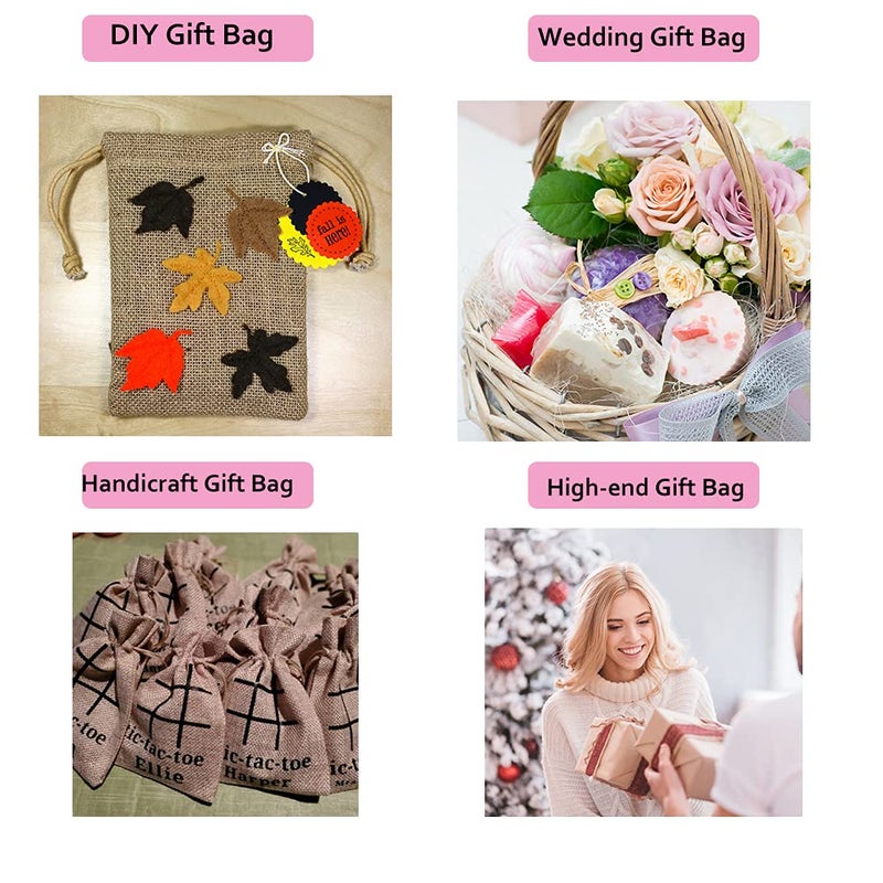 LYSXP 50PCS Burlap Bags with Drawstringï¼Œ3x4 Inch Cream color Drawstring Gift Bag Jewelry Pouches for Wedding Party Favors, DIY Craft - Image 5